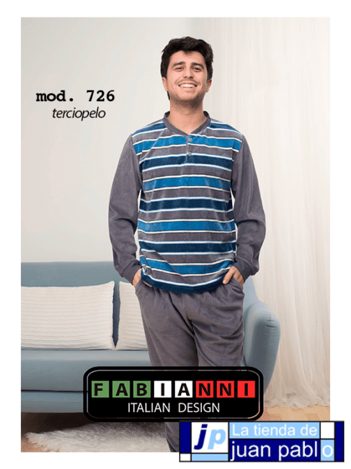 KINANIT FABIANNI Pijama Caballero Terciopelo - Imagen 2
